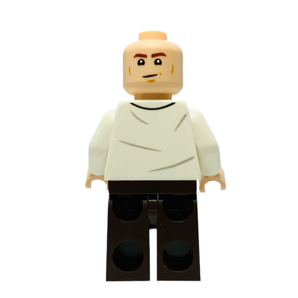 Han Solo - White Shirt with Wrinkles on Front and Back, Dark Brown Legs, Wavy Hair, sw1371, LEGO® Star Wars Minifigure