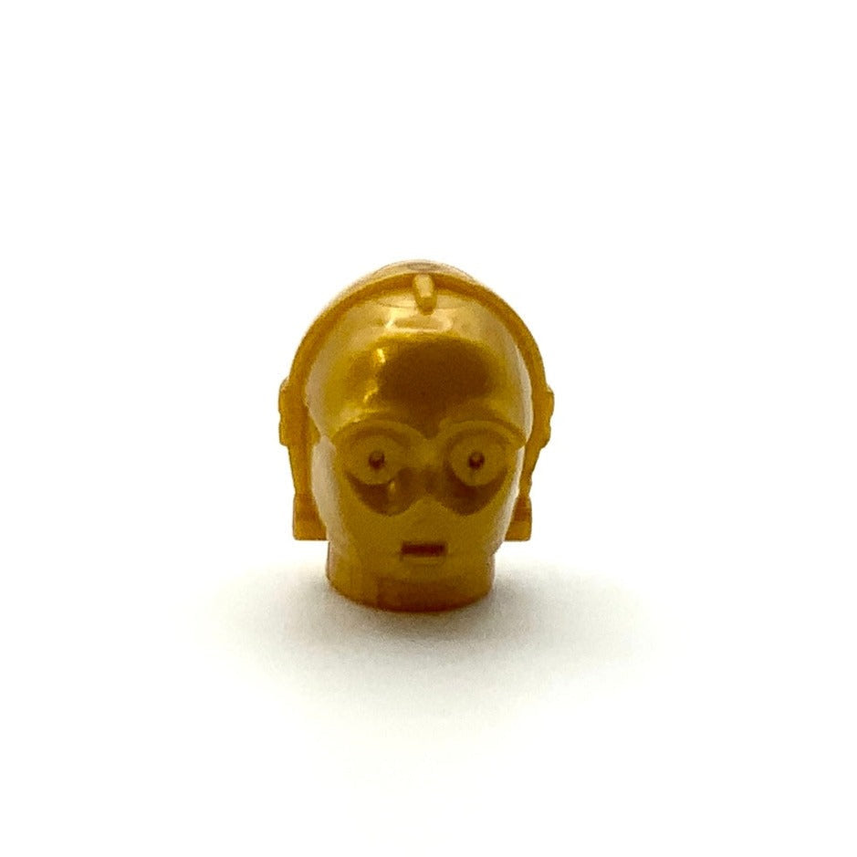 Minifigure Head Modified, C3PO/TC Series Protocol Droid, Plain, Part# x134
