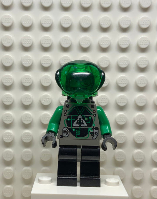 Insectoids Zotaxian Alien - Male, Gray and Green with Green Circuits and Silver Panels (Techno Leon), sp024